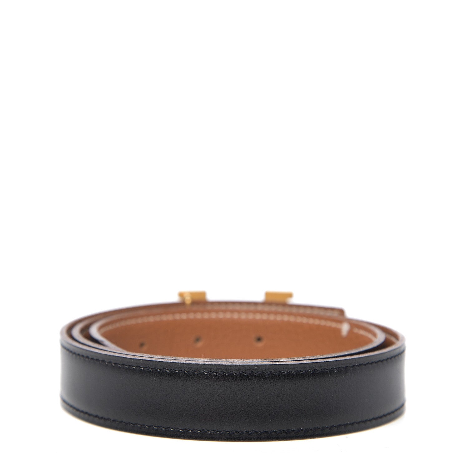 Hermes Box Togo 24mm Constance H Belt 74 Black Gold 2 of 6