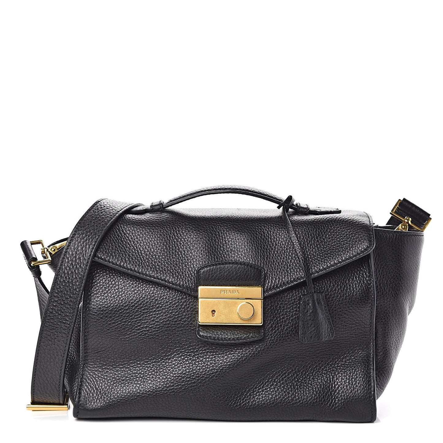 Vitello Daino Sound Twin Pocket Satchel Black