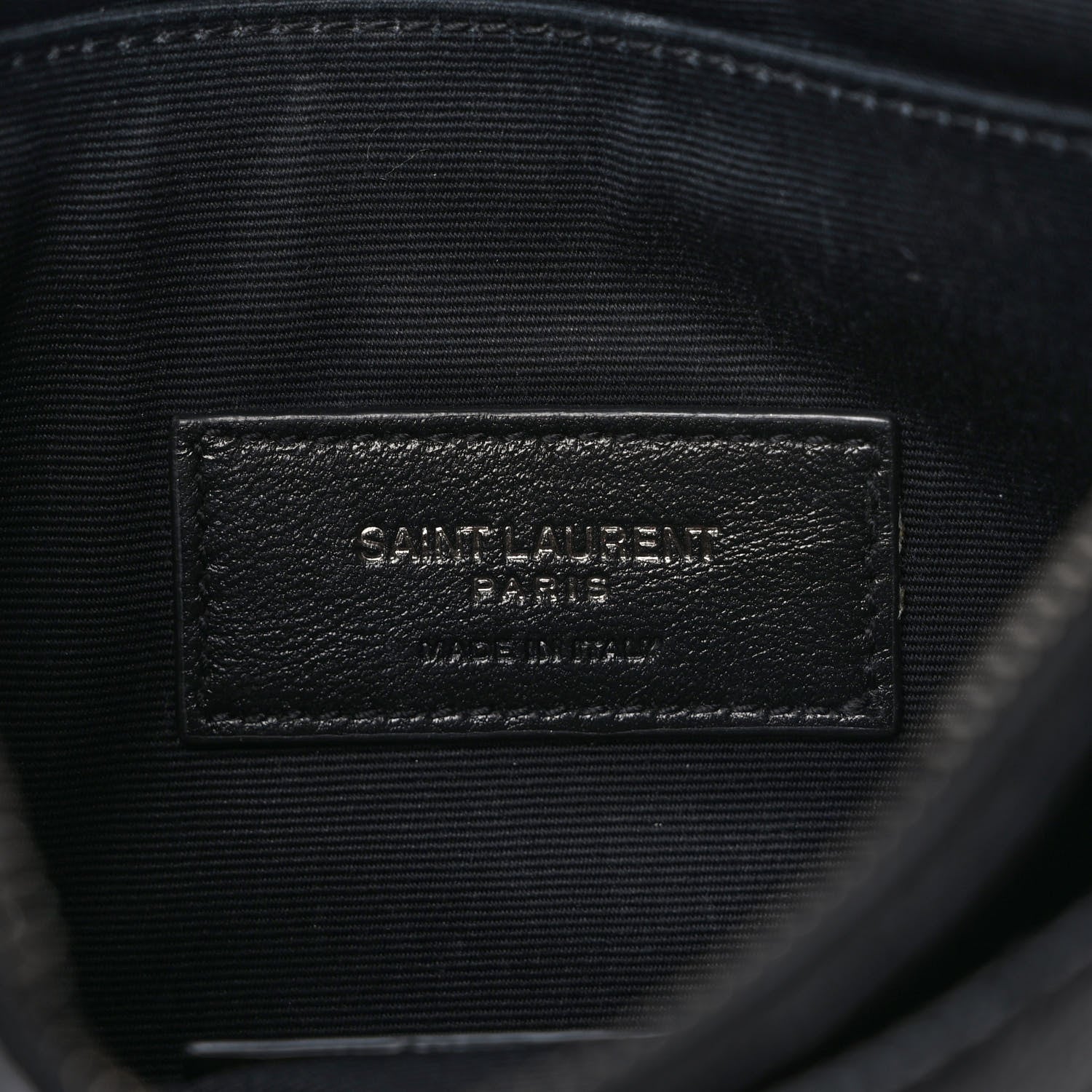 Saint Laurent Grain De Poudre Chevron Monogram Bill Pouch Black 6 of 6