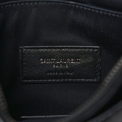 Saint Laurent Grain De Poudre Chevron Monogram Bill Pouch Black 6 of 6