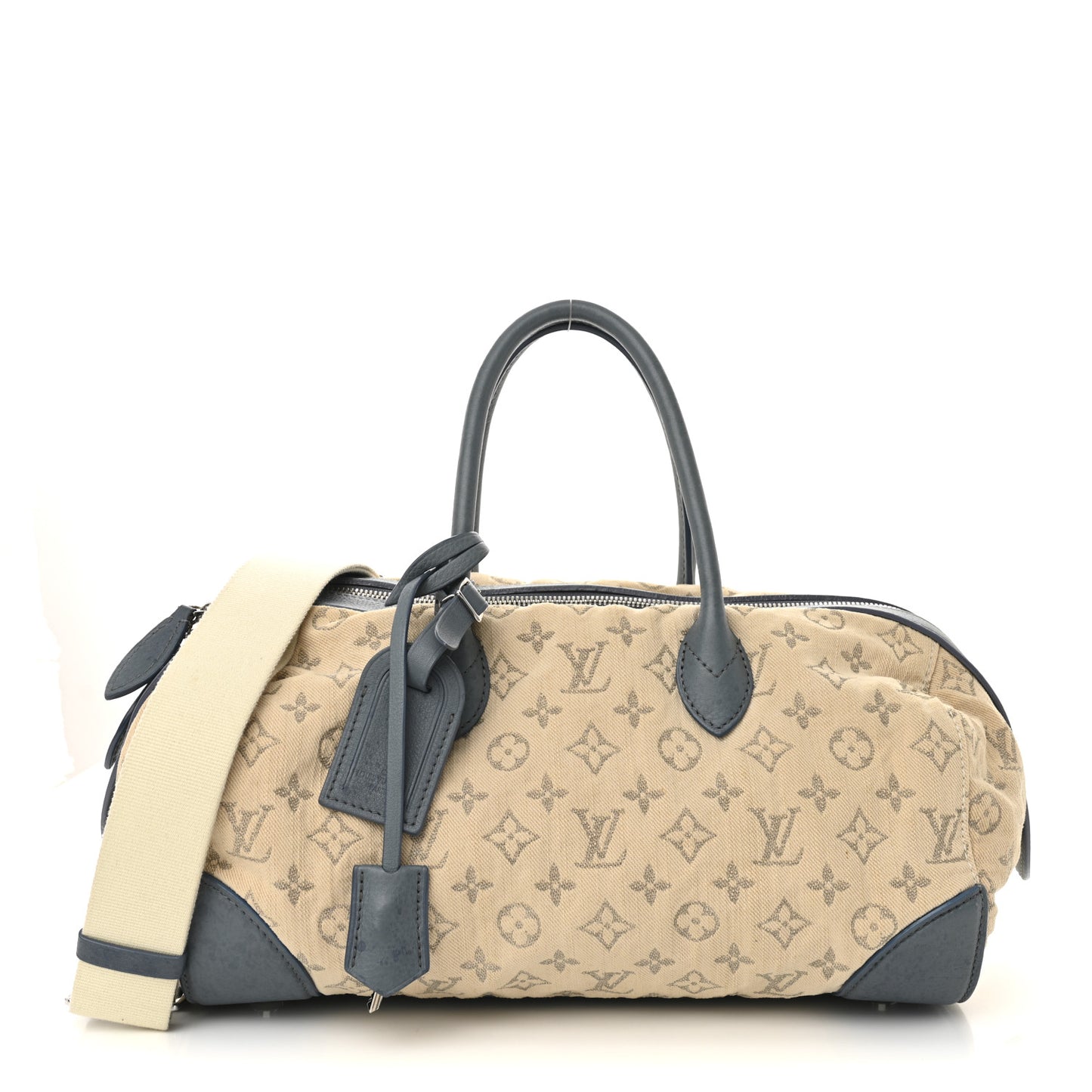 Monogram Denim Speedy Round GM Blue
