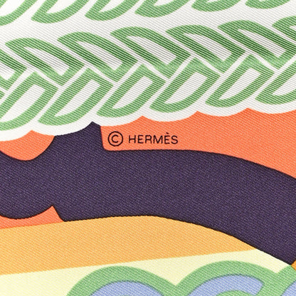 Hermes Silk Fantaisie D’etriers Scarf 90 Rose Abricot Bleu 4 of 5