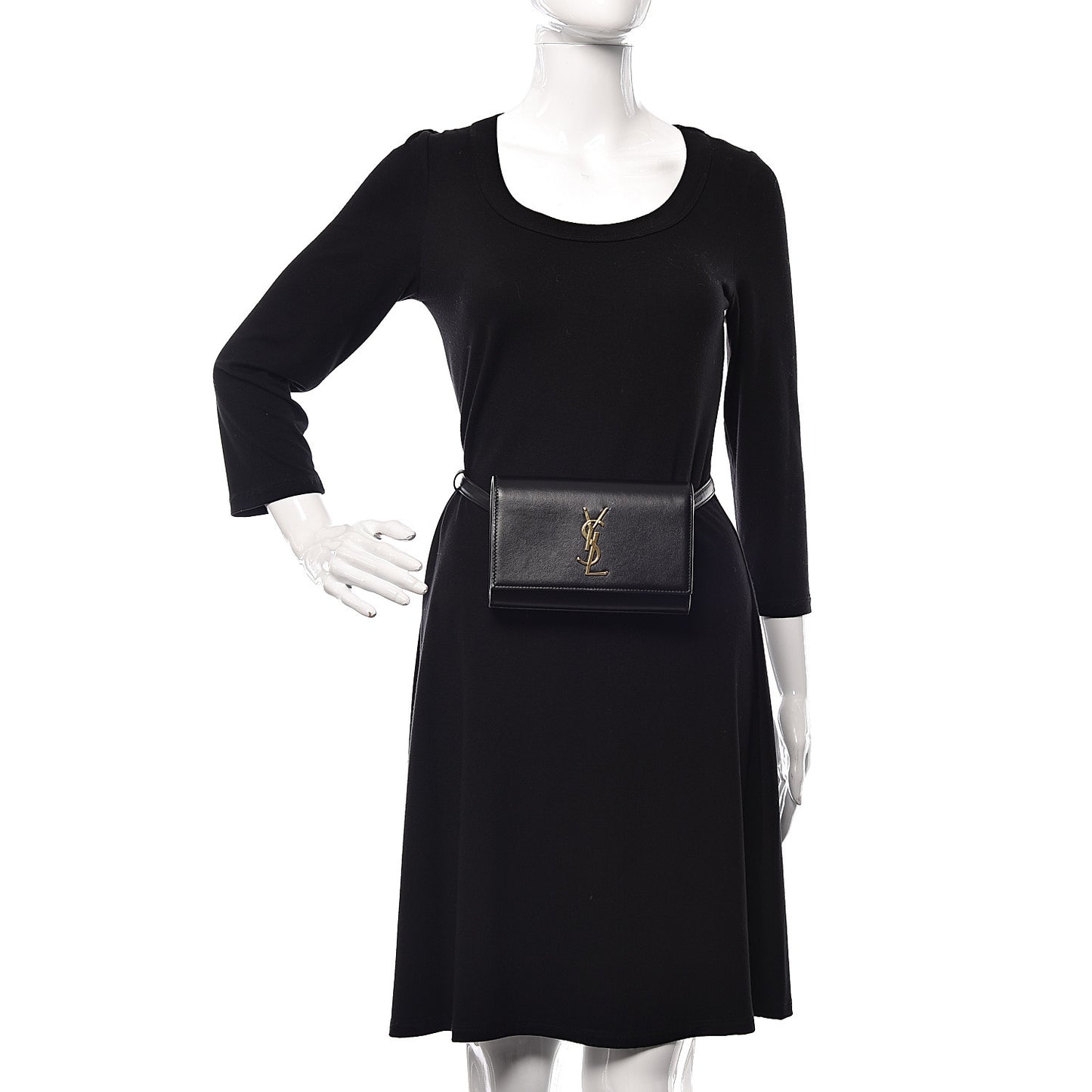 Smooth Calfskin Monogram Kate Belt Bag Black