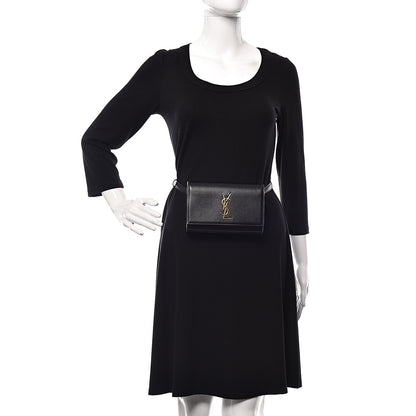 Saint Laurent Smooth Calfskin Monogram Kate Belt Bag Black 2 of 10