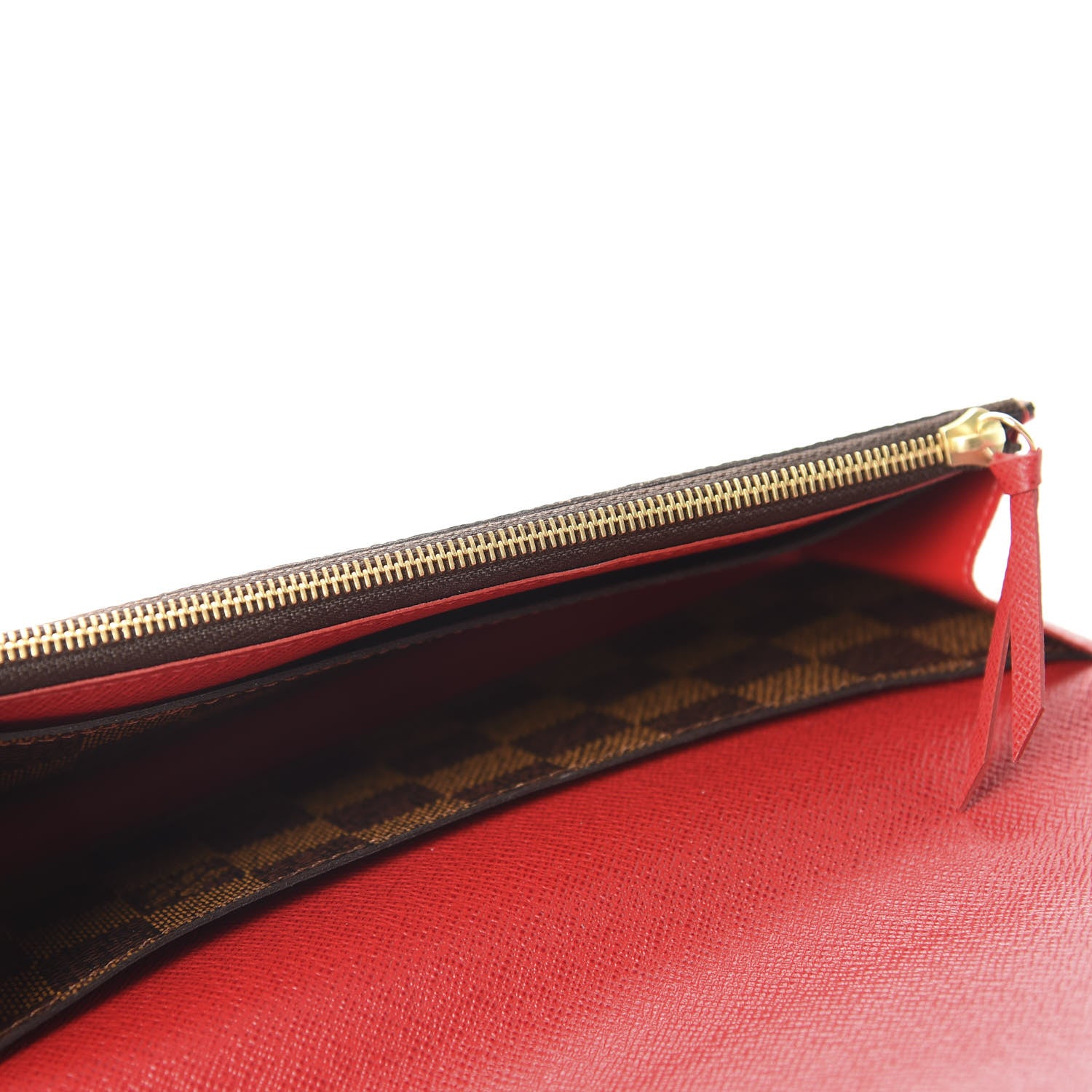 Louis Vuitton Damier Ebene Emilie Wallet Red 5 of 7