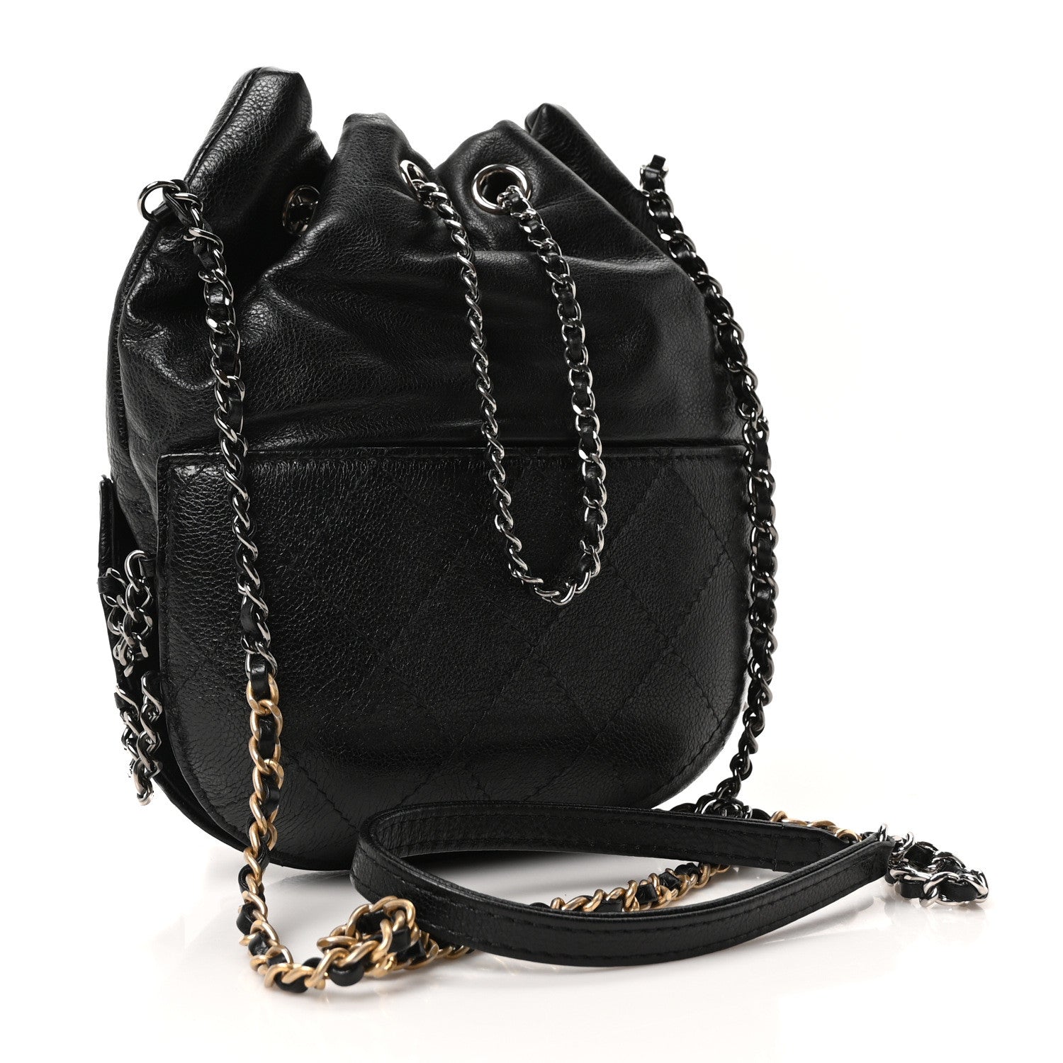 Chanel Calfskin Quilted Small Gabrielle Bucket Black 3 of 10