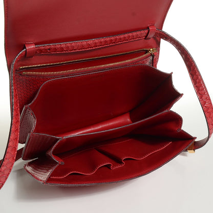 Celine Python Medium Classic Box Red 6 of 8