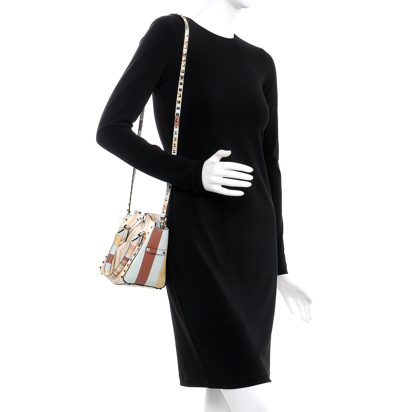 Vitello Native Couture 1975 Mini Rockstud Double Handle Tote Multicolor