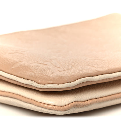 Louis Vuitton Empreinte Double Zip Pochette Beige Rose Creme 11 of 13