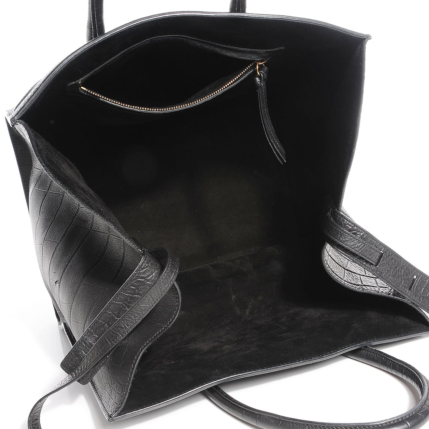 Crocodile Embossed Large Phantom Luggage Black