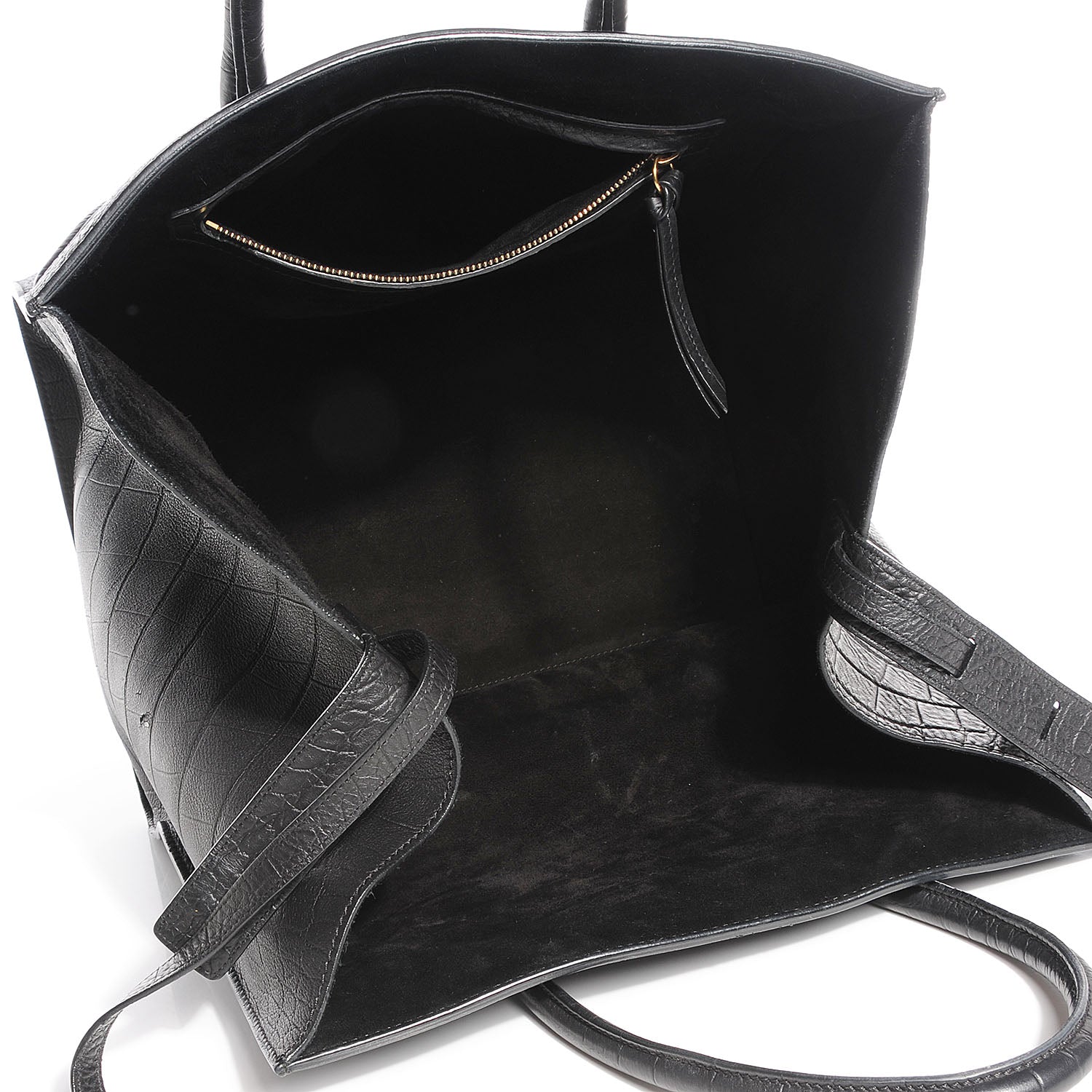 Celine Crocodile Embossed Large Phantom Luggage Black 5 of 7