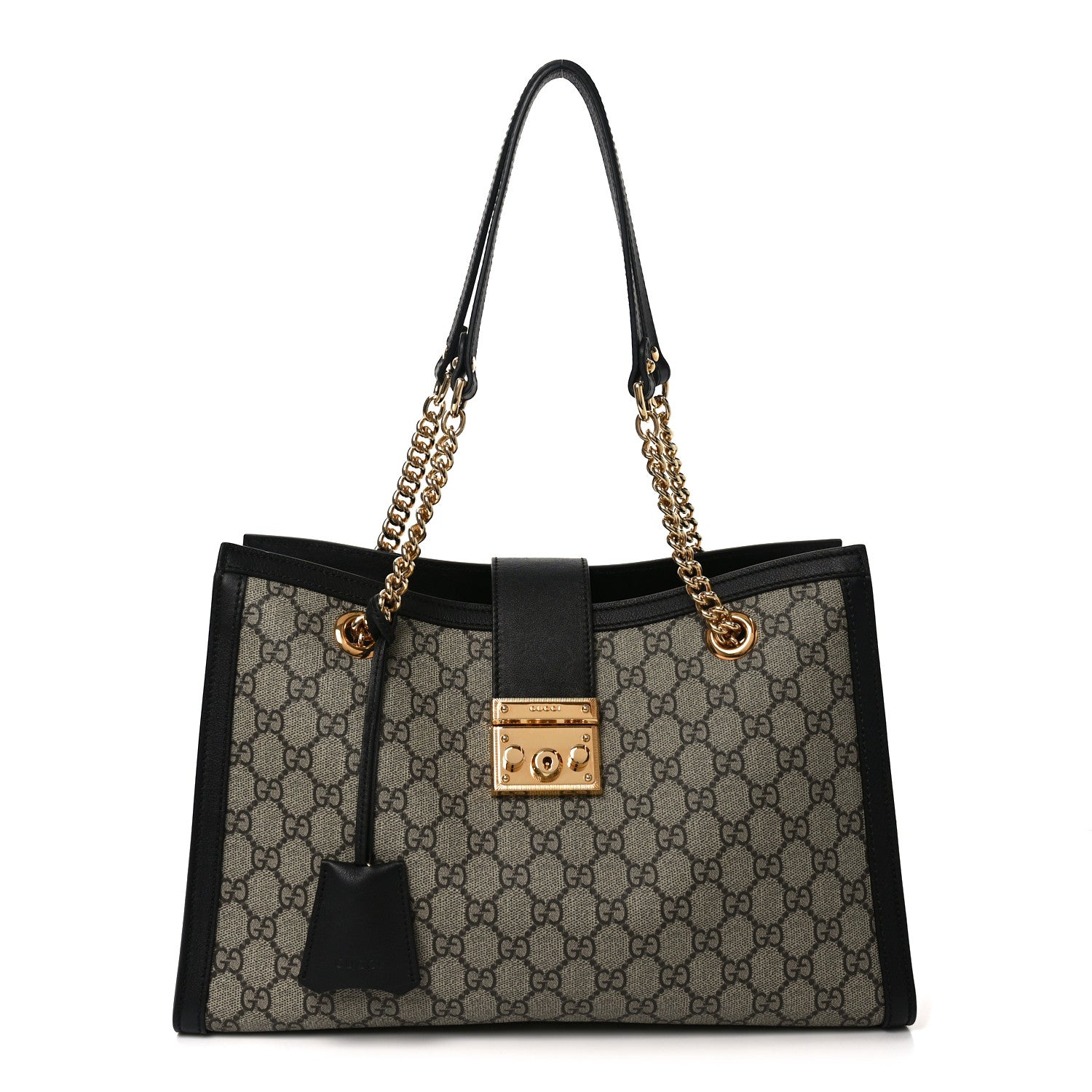 Gucci GG Supreme Monogram Medium Padlock Tote Black 1 of 10