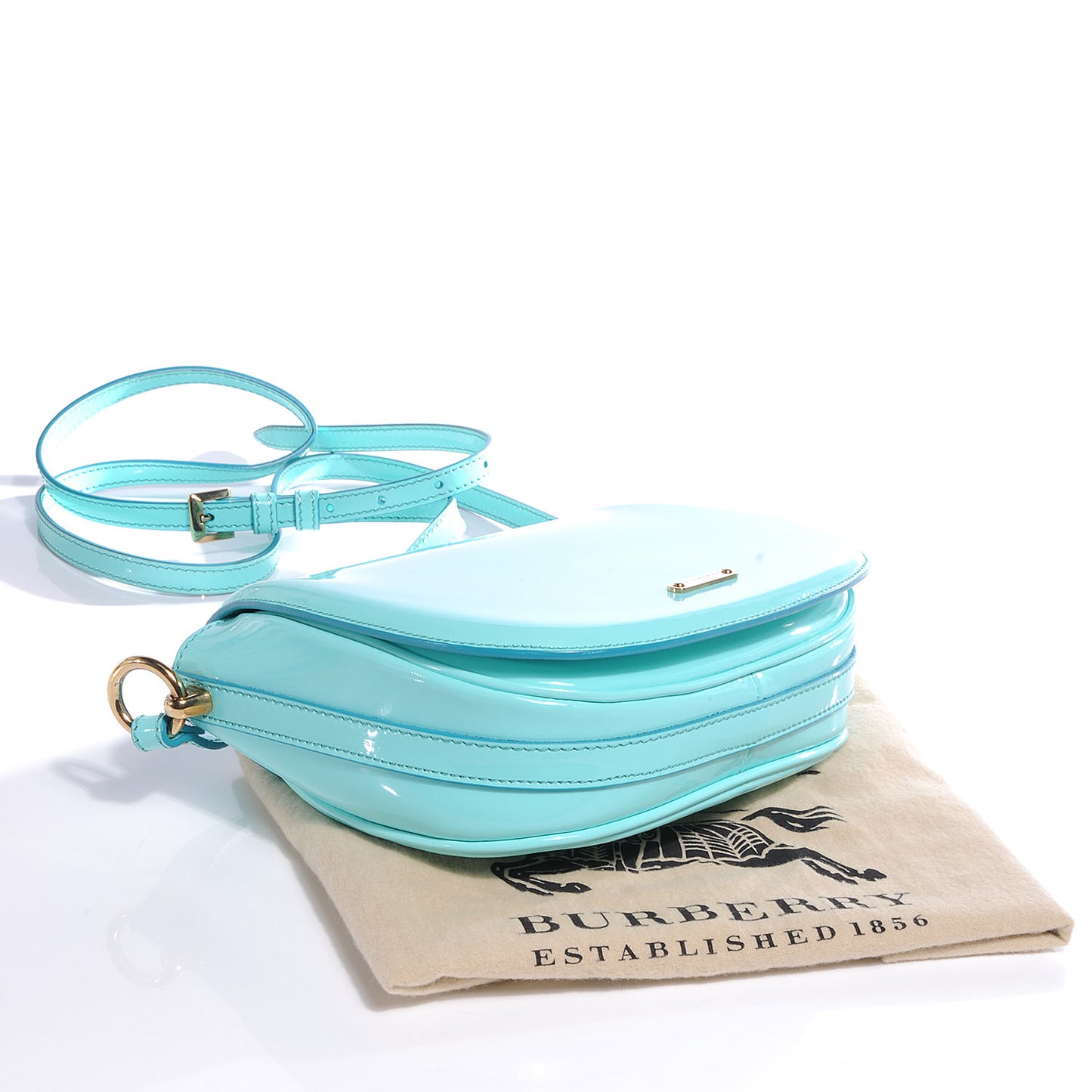 Patent Leather Leigh Small Crossbody Bag Turquoise