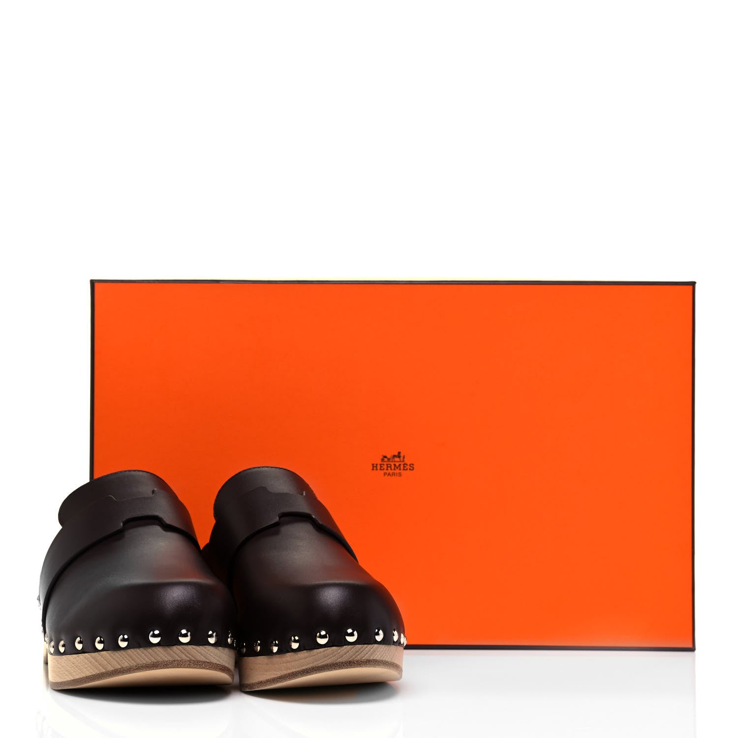 Hermes Calfskin Calya Mules 37 Cafe 8 of 8