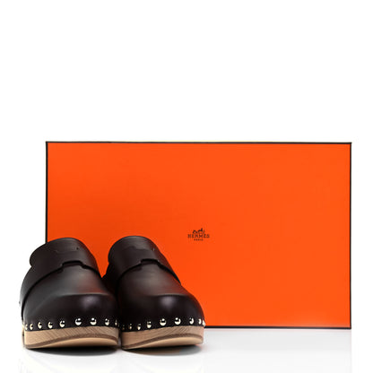 Hermes Calfskin Calya Mules 37 Cafe 8 of 8