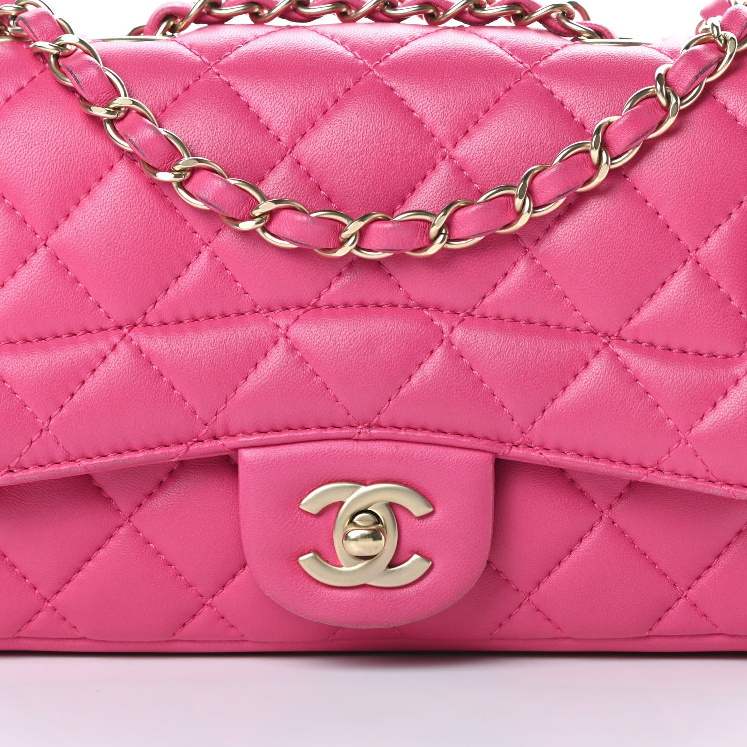 Chanel Lambskin Quilted Mini Mademoiselle Chic Flap Pink 8 of 18