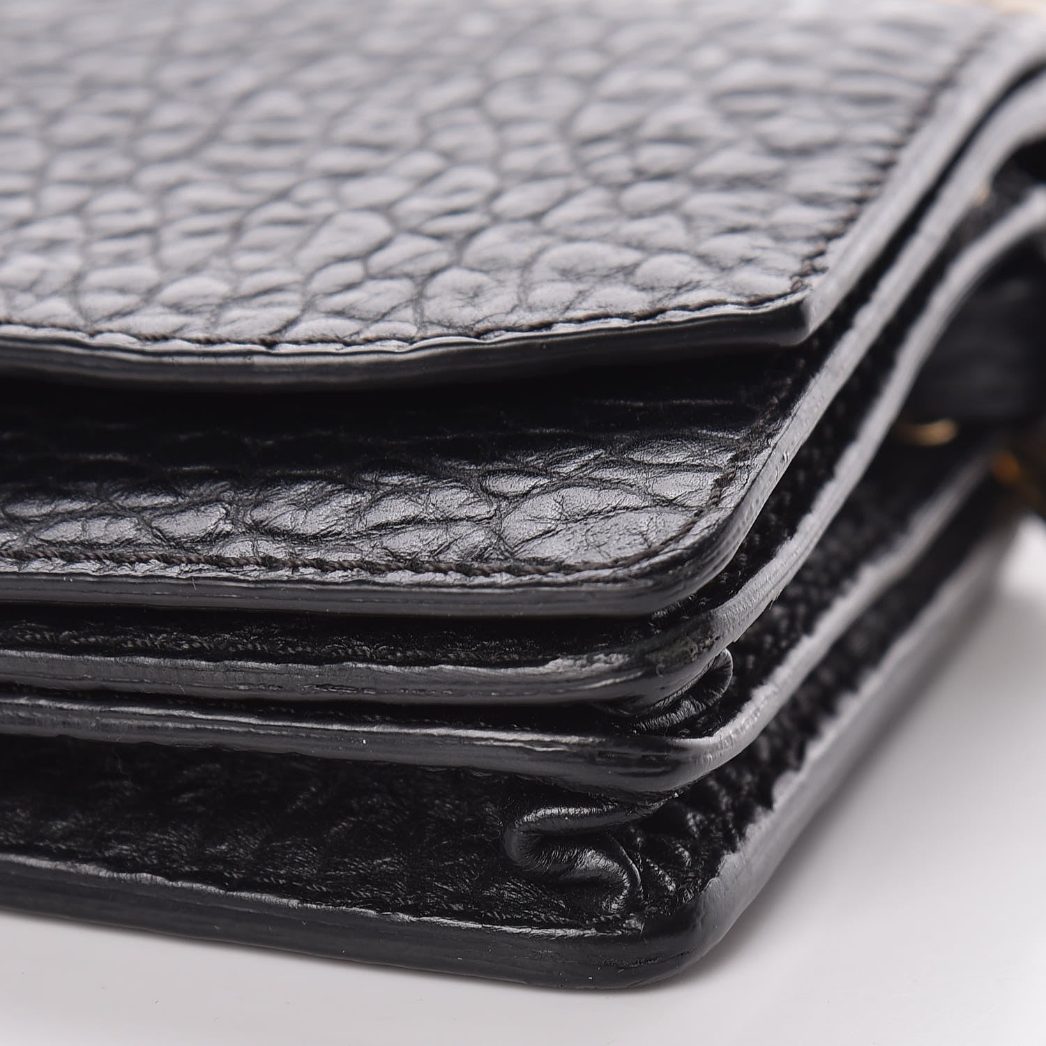 Burberry Signature Grain Small Madison Chain Clutch Black 9 of 9