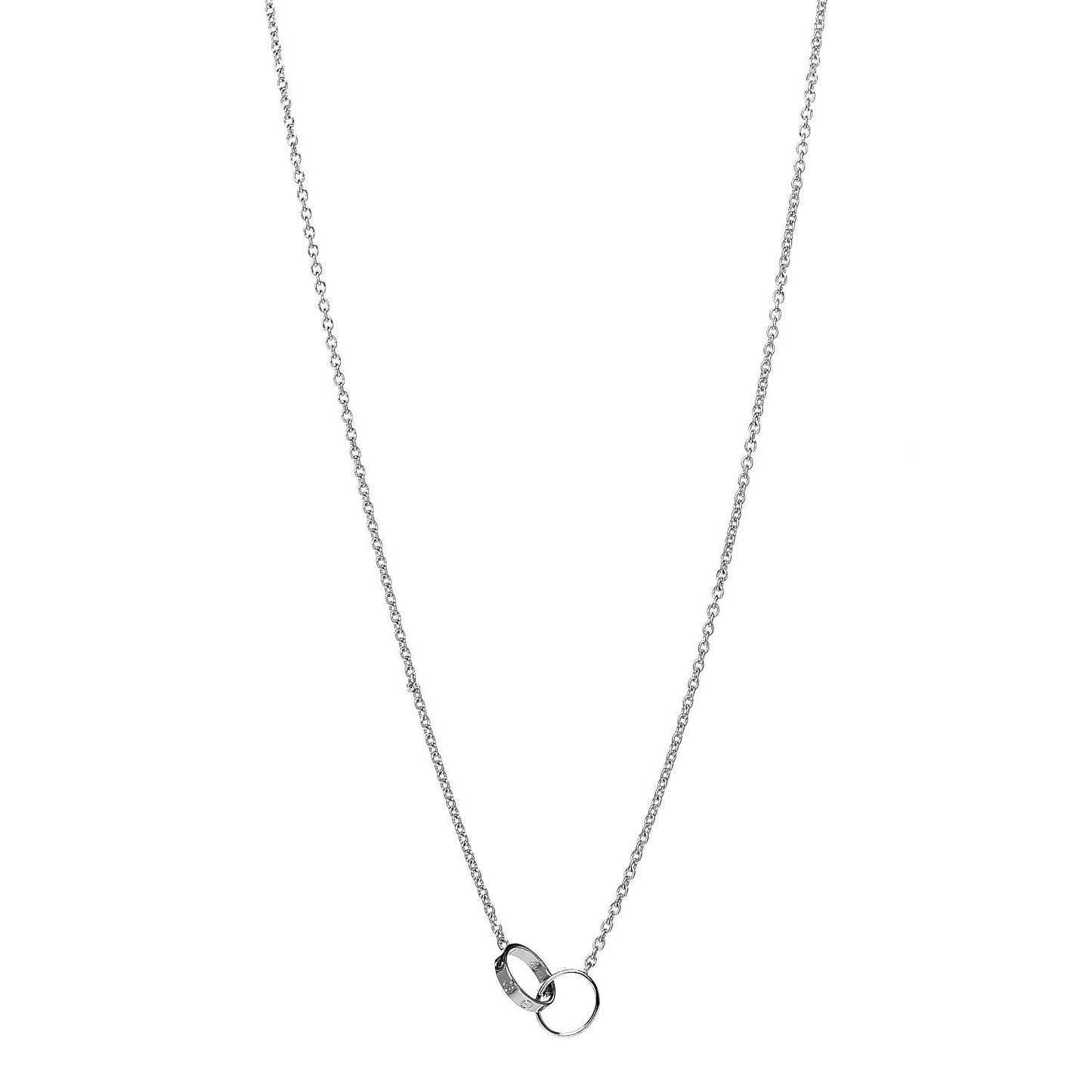 18K White Gold Interlocking LOVE Necklace