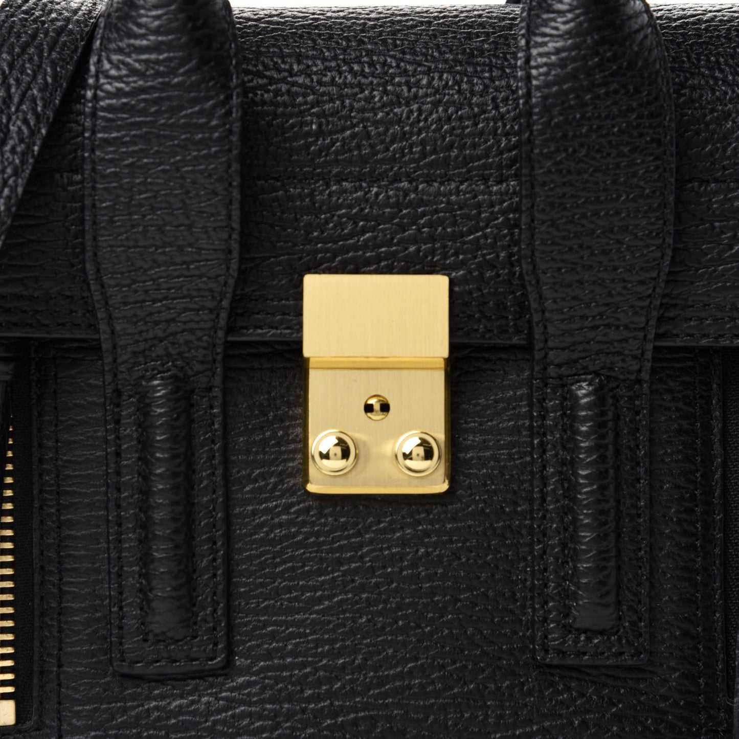 3.1 Textured Calfskin Mini Pashli Satchel Black