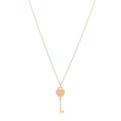 Tiffany 18K Rose Gold Return To Tiffany Heart Key Pendant Necklace 1 of 6