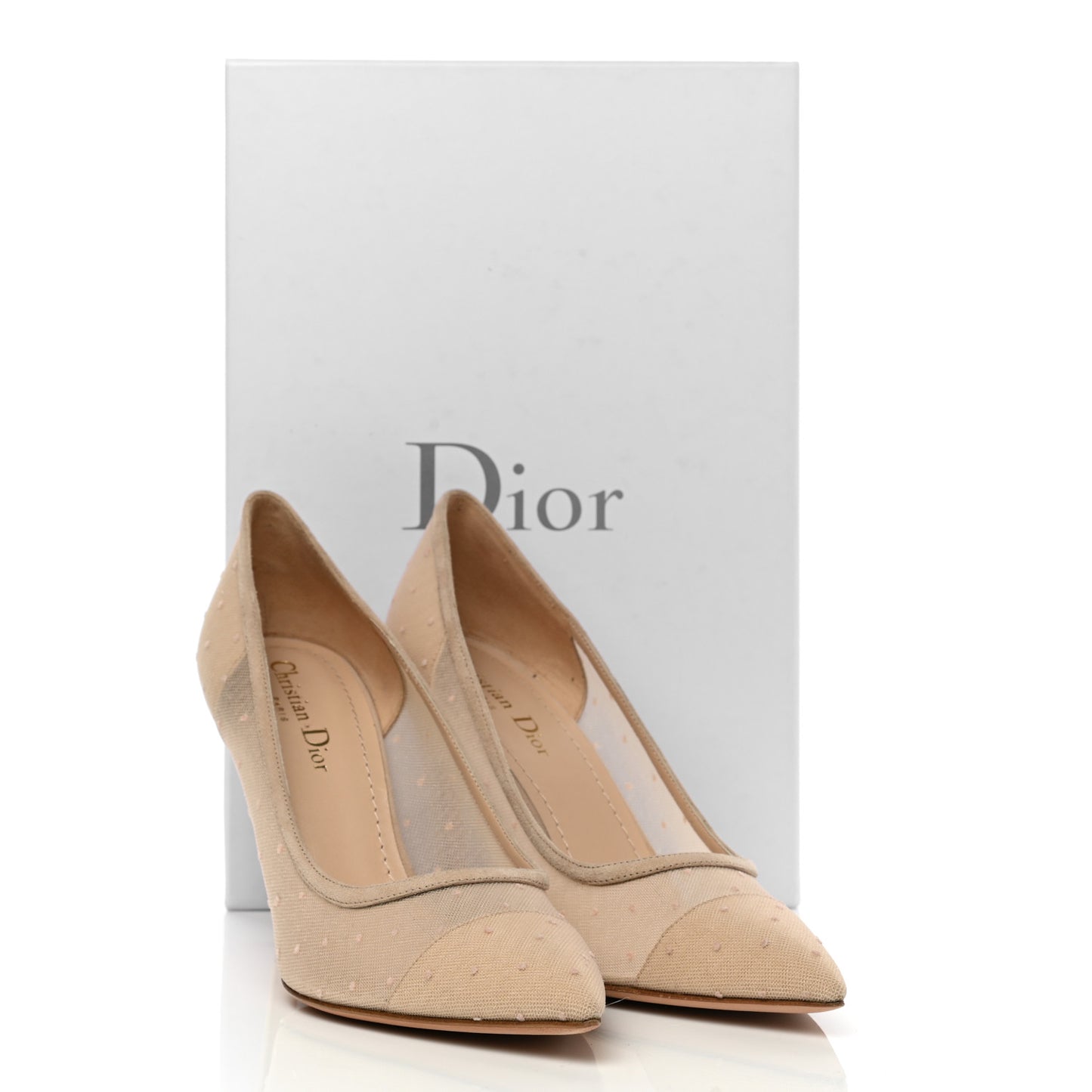Mesh Plumetis Tulle D-Moi Pumps 39 Beige