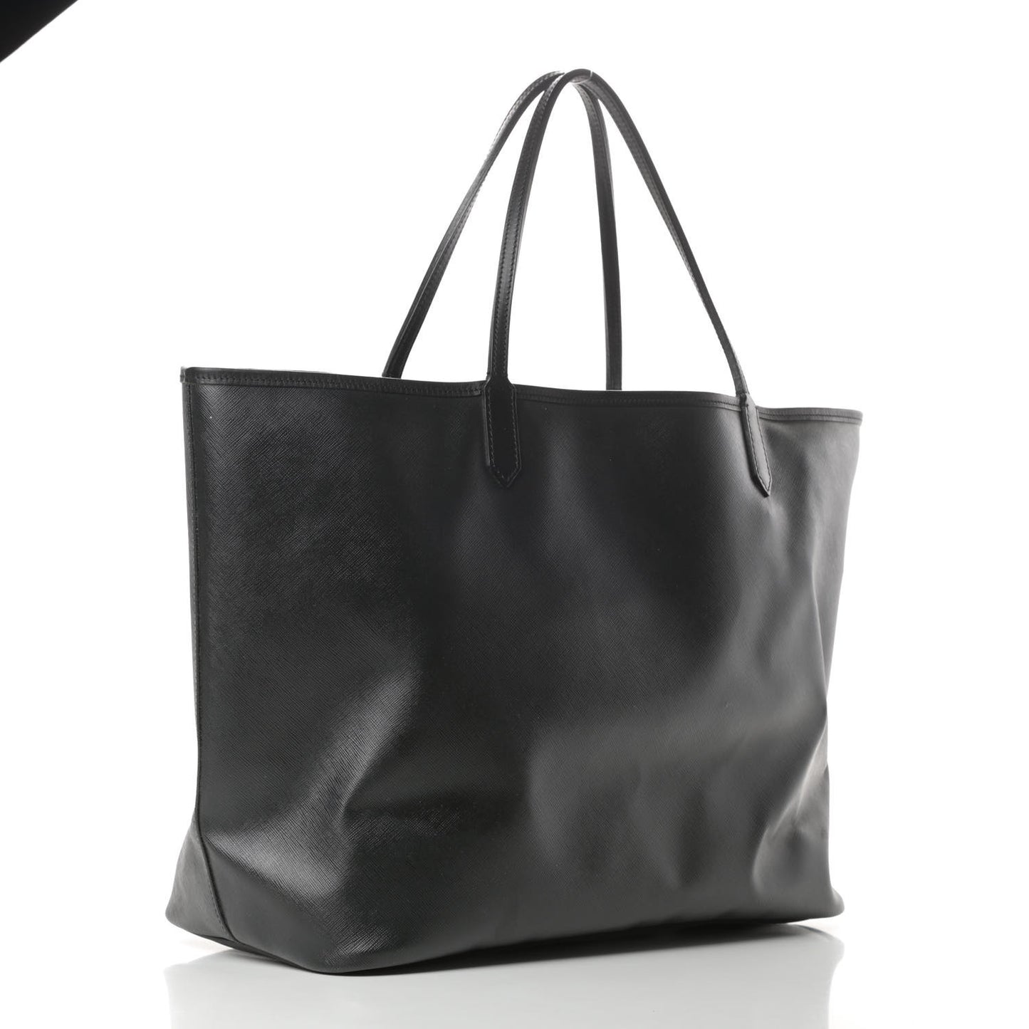 Textured Coated Canvas Madonna Print Large Antigona Tote Black