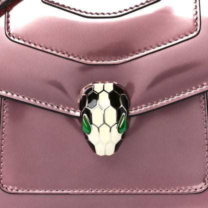 Bulgari Metallic Calfskin Serpenti Forever Top Handle Rose Quartz 11 of 14