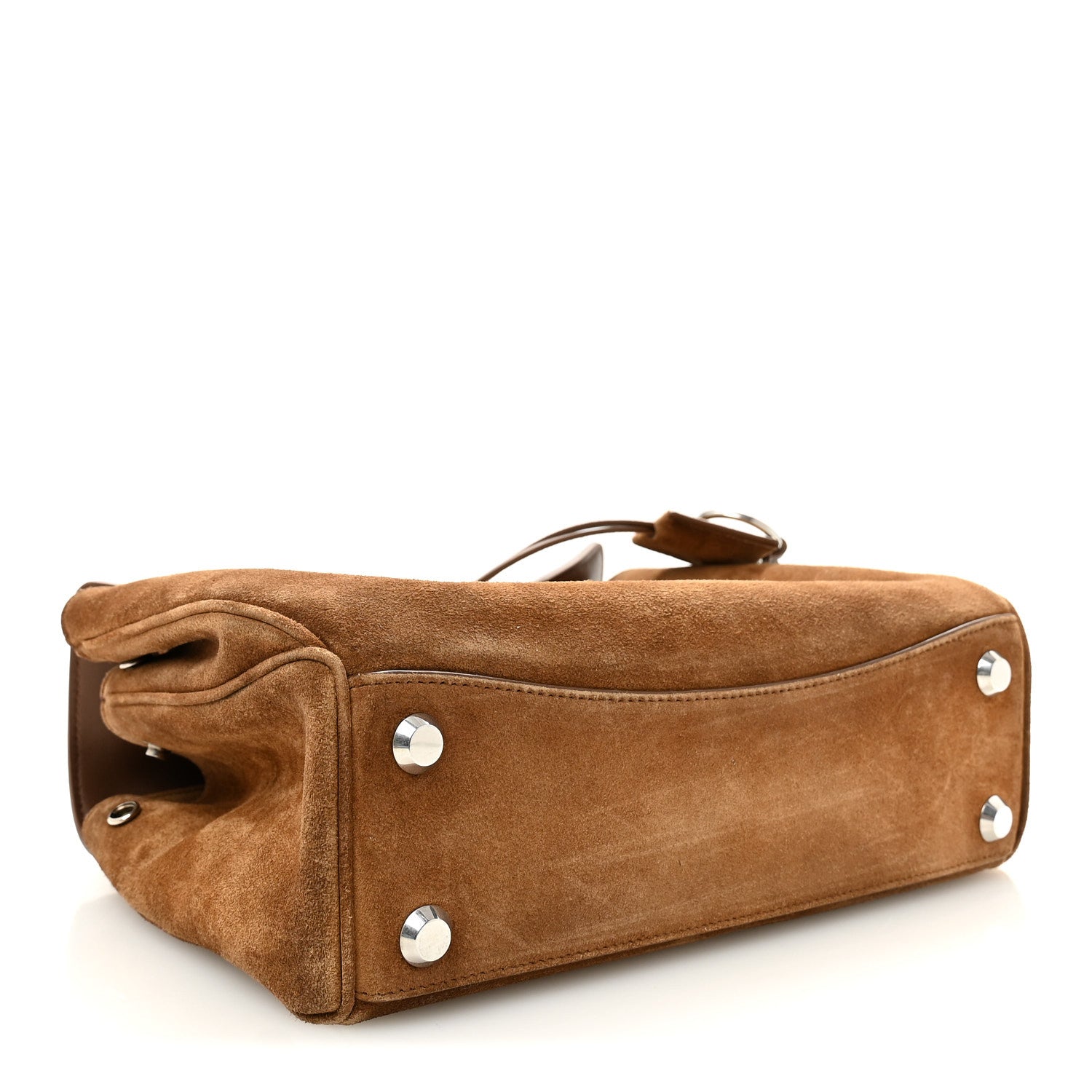 Balenciaga Waxed Suede Small Rodeo Top Handle Handbag Camel 4 of 9