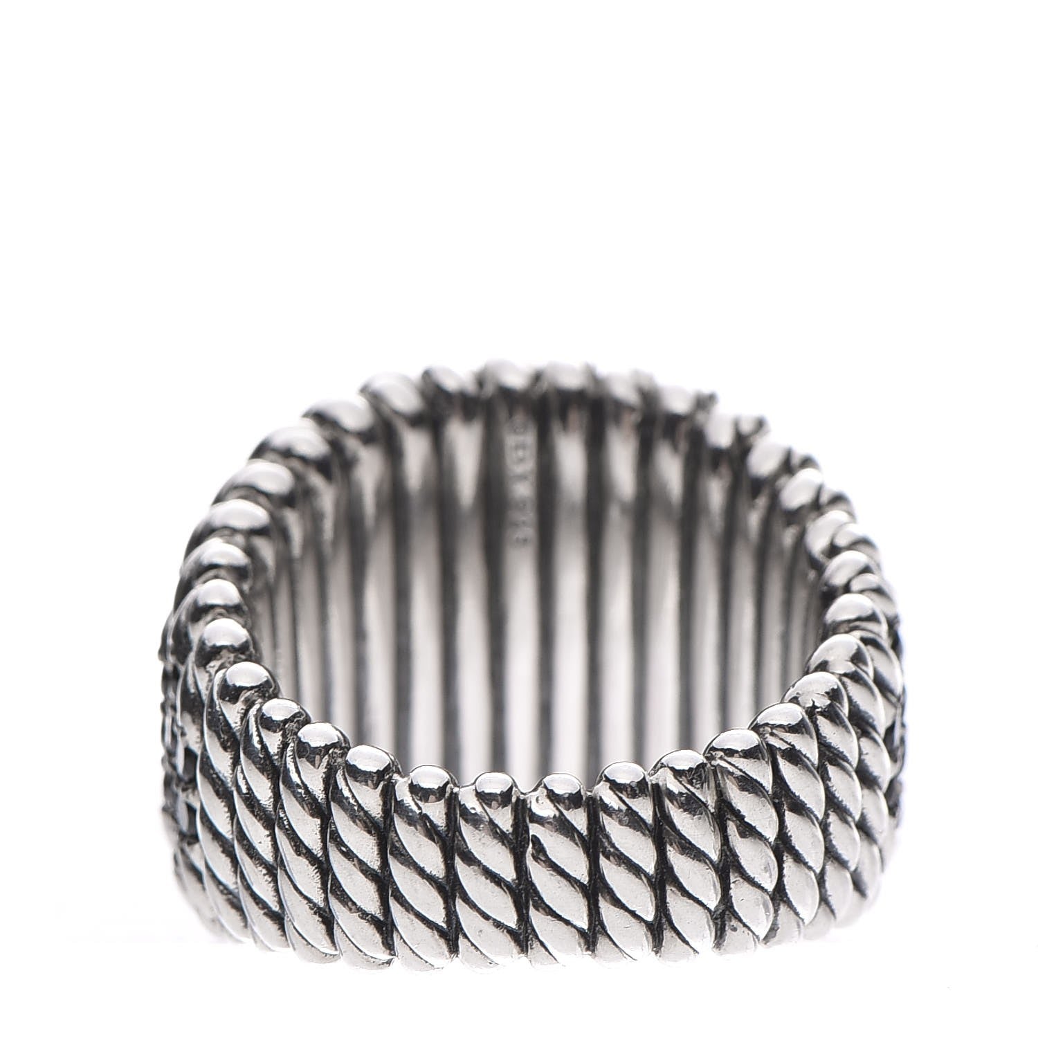 David Yurman Sterling Silver Black Spinel Tempo Ring 54 7 4 of 5