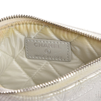 Chanel Metallic Lambskin Star Embossed Coin Purse Case Silver 6 of 12