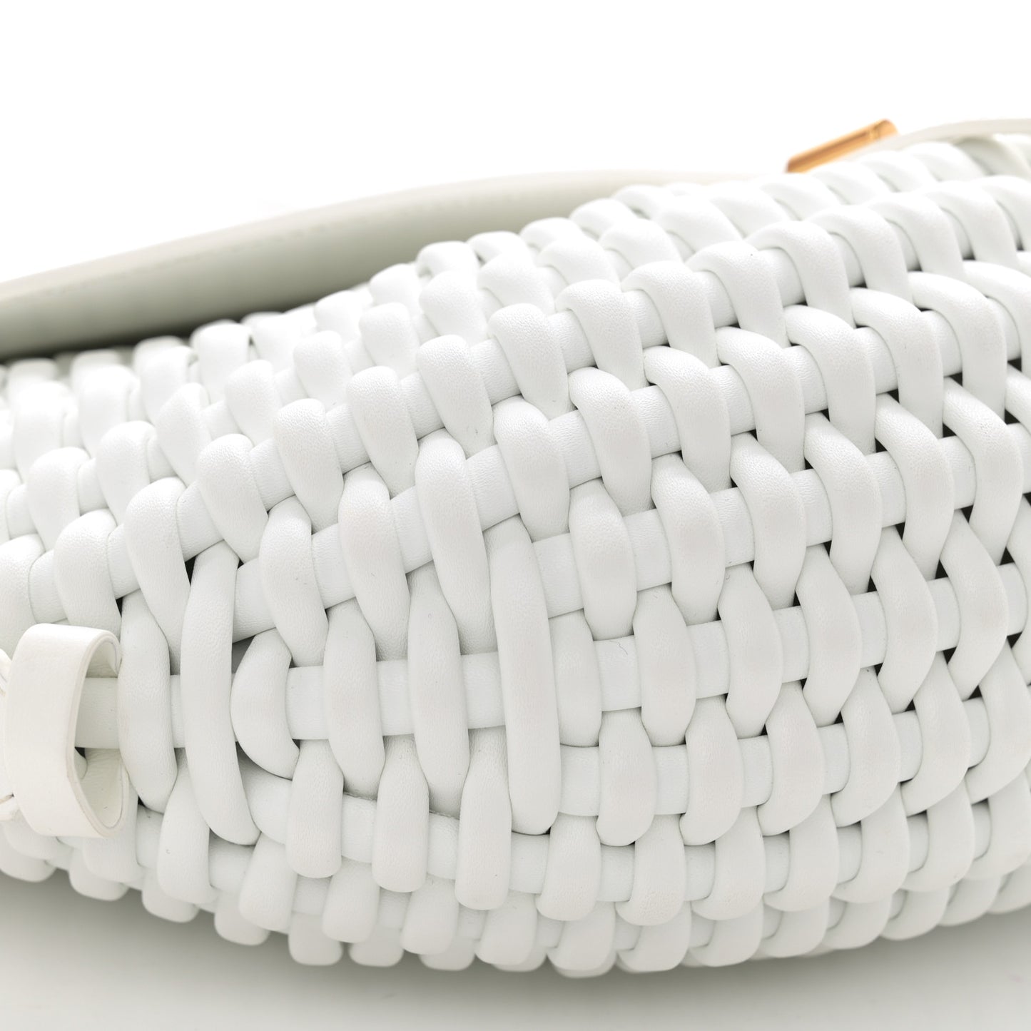 Calfskin Woven T-Twist Crossbody White