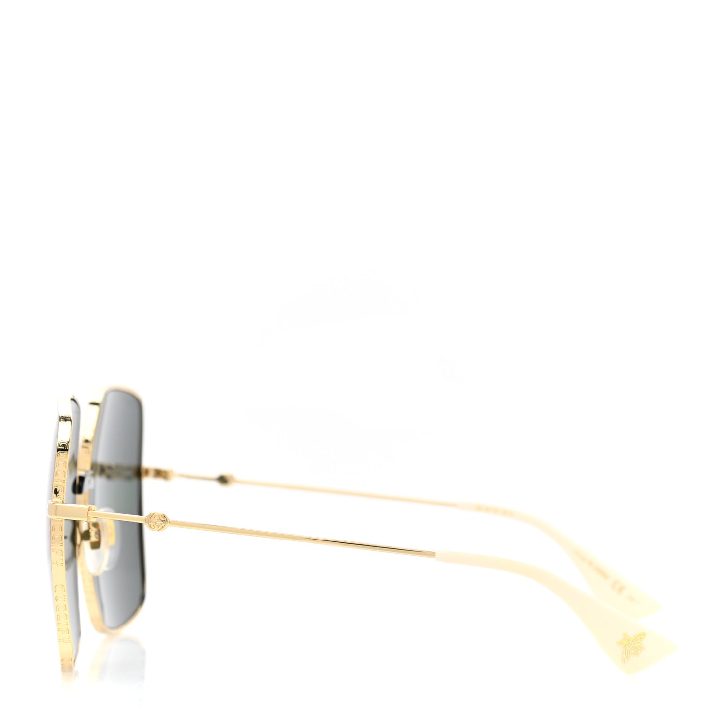 Metal Rectangular Guccify Frame Sunglasses GG0414S Gold