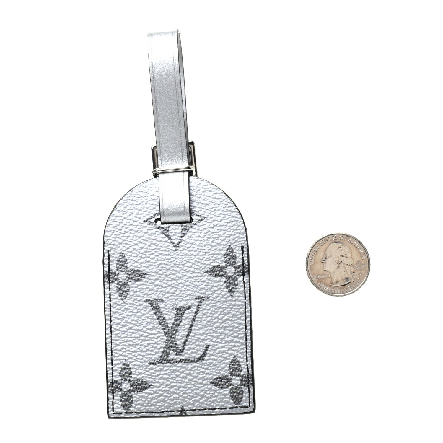 Louis Vuitton Metallic Monogram Luggage Tag Silver 2 of 2