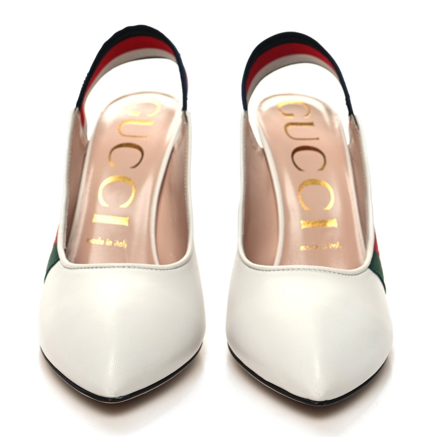 Malaga Kid Web Sylvie High Heel Slingback Pumps 38 White