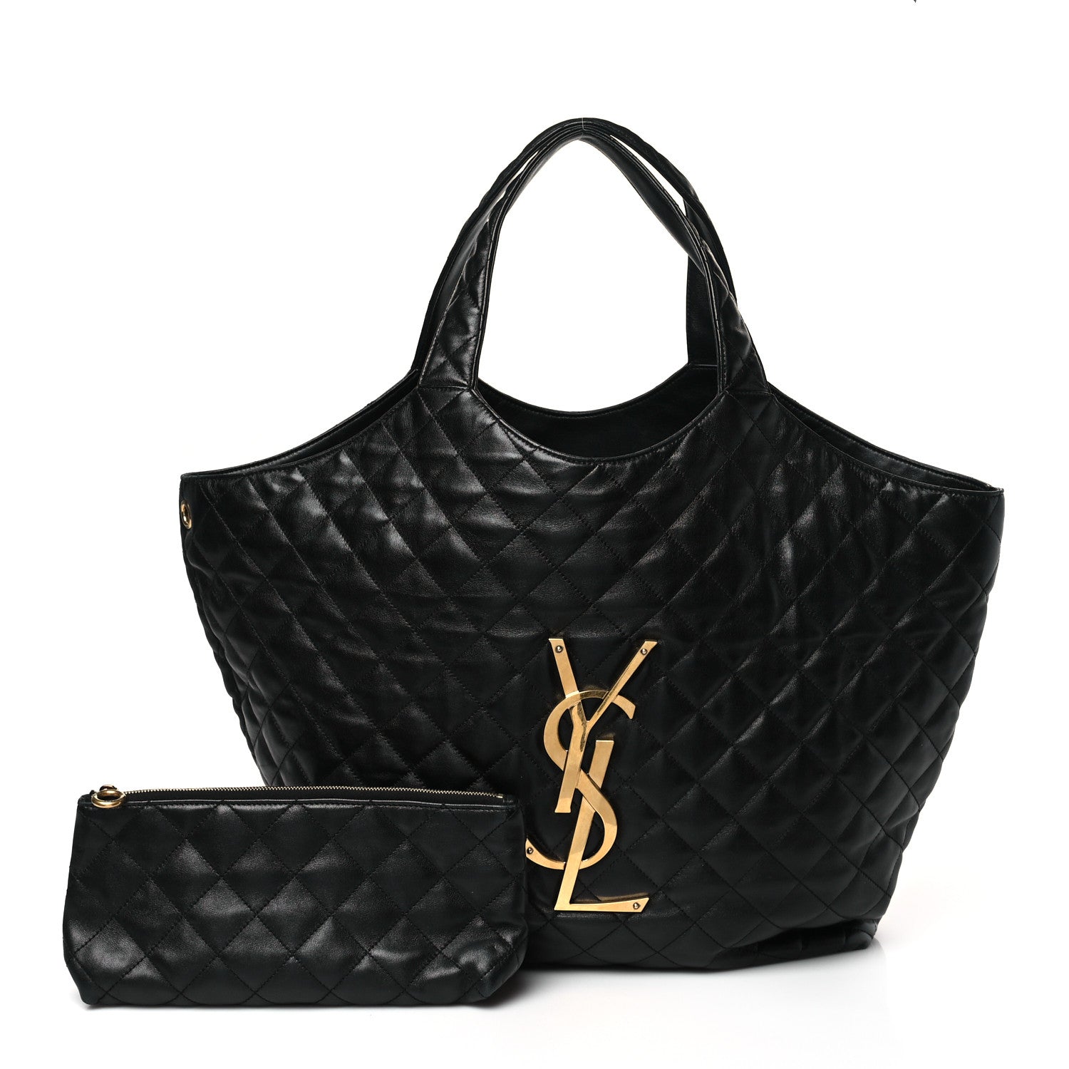 Saint Laurent Lambskin Quilted Maxi Icare Shopping Tote Black 1 of 10