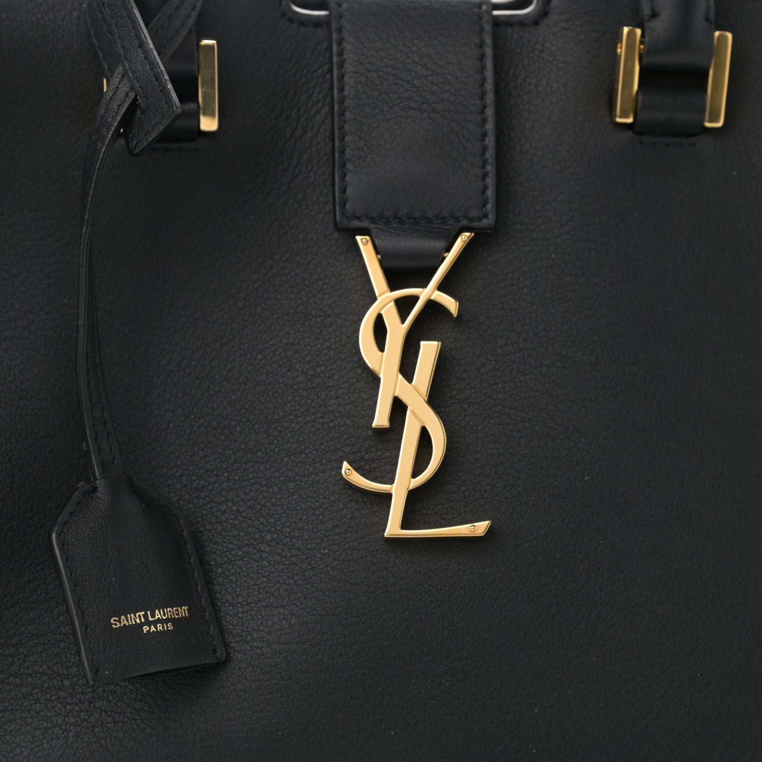Saint Laurent Calfskin Monogram Baby Downtown Cabas Black 8 of 10