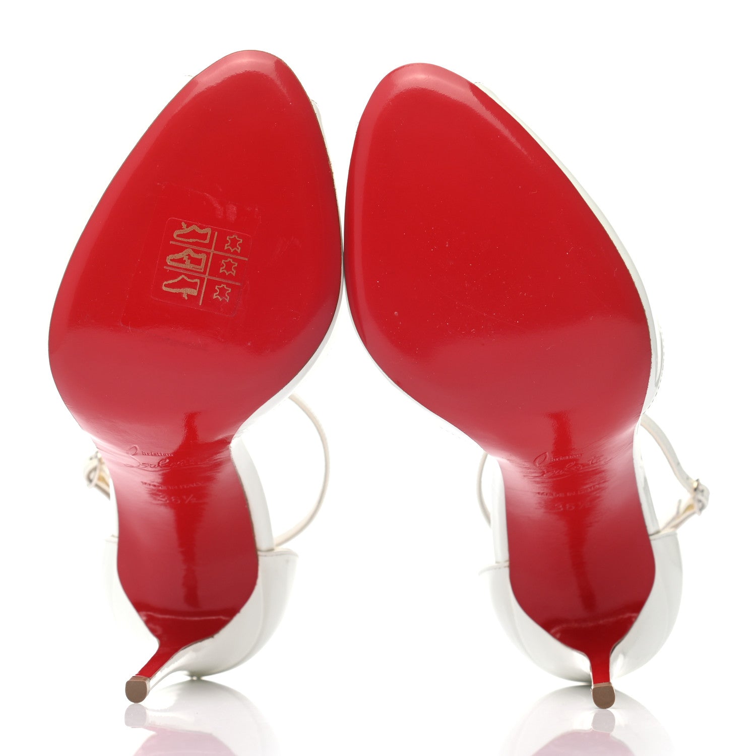 Christian Louboutin Patent Senora 100 Sandals 36.5 White 5 of 10