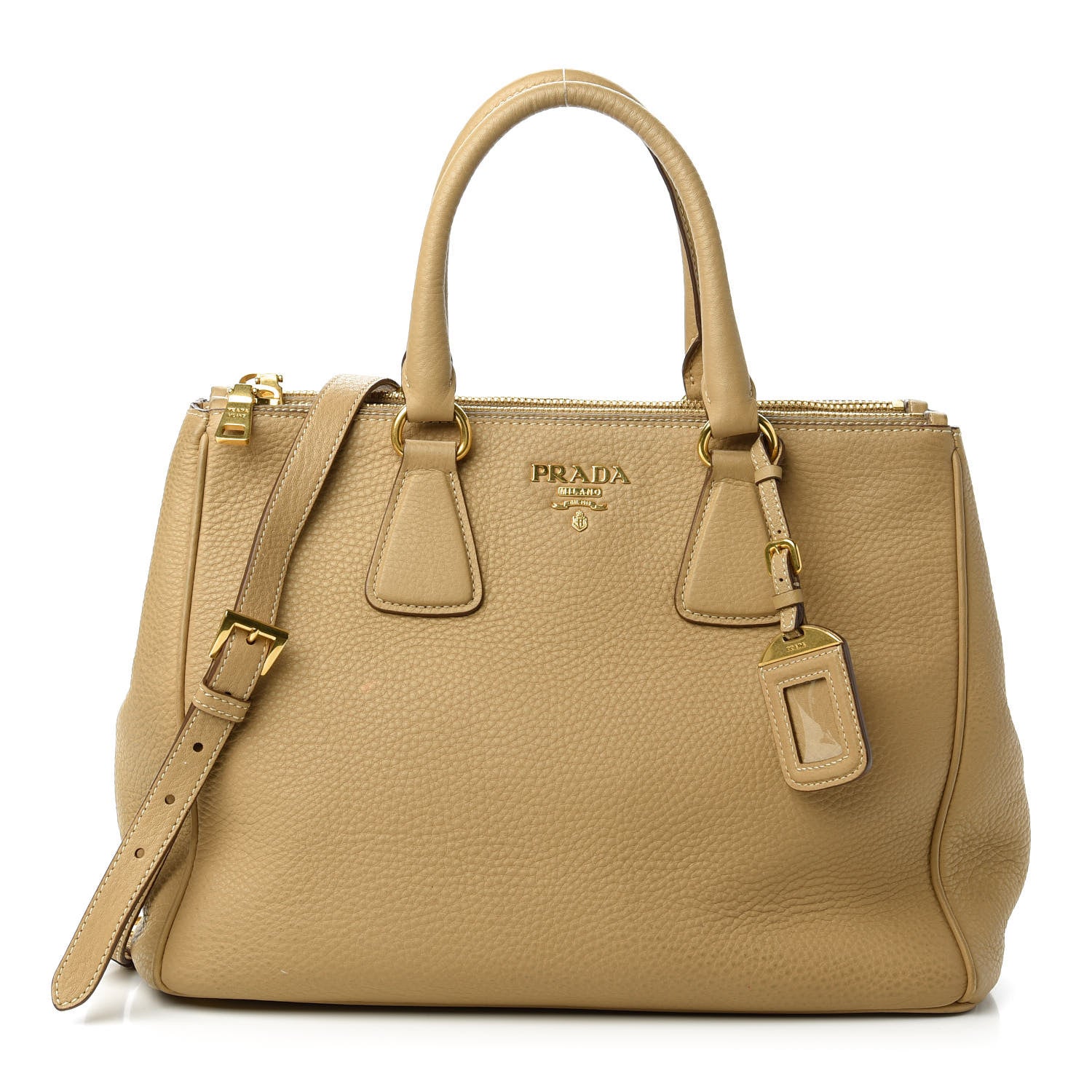 Prada Vitello Daino Zip Tote Sughero 1 of 12