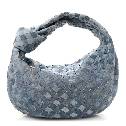 Bottega Veneta Nappa Denim Effect Intrecciato Teen Jodie Hobo Denim 1 of 9