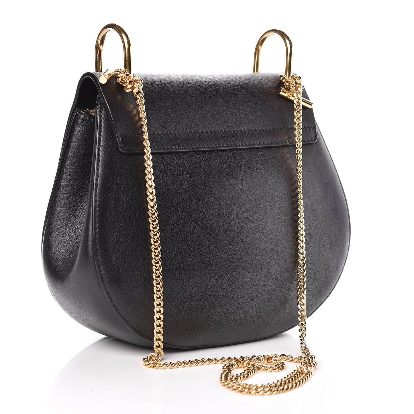 Suede Smooth Calfskin Drew Shoulder Bag Black