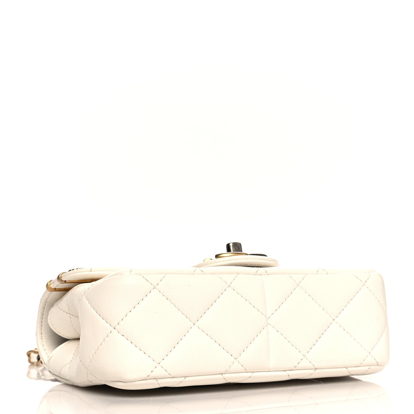 Lambskin Quilted Mini Coco Clips Flap White