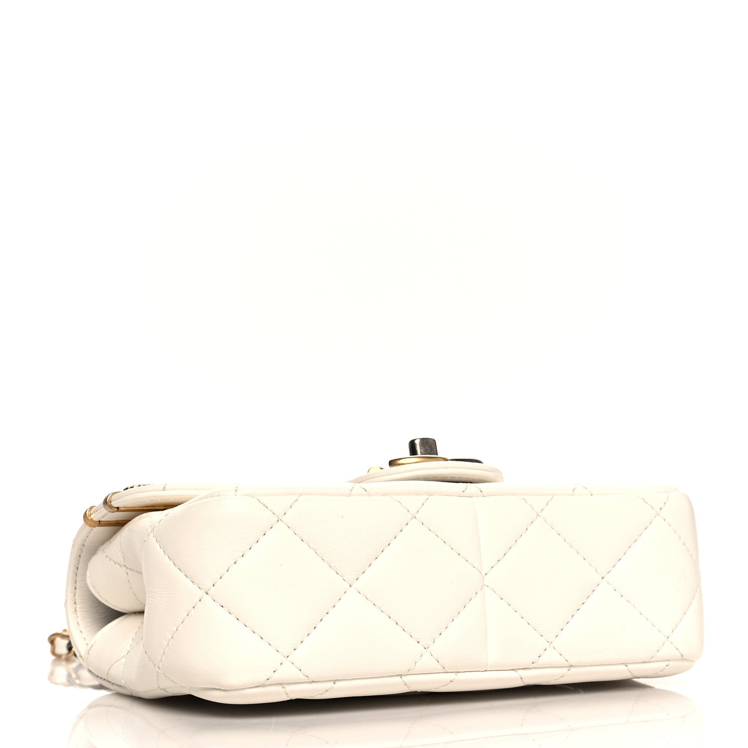 Chanel Lambskin Quilted Mini Coco Clips Flap White 3 of 8