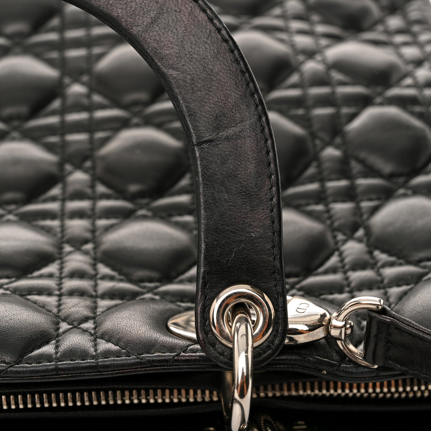 Lambskin Cannage Large Lady Dior Black