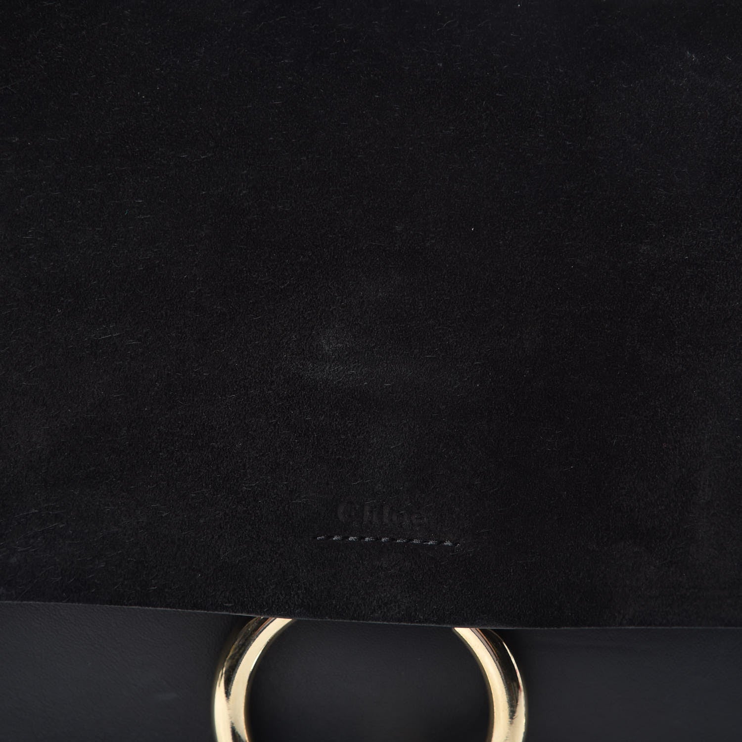 Chloe Suede Calfskin Medium Faye Shoulder Bag Black 16 of 17