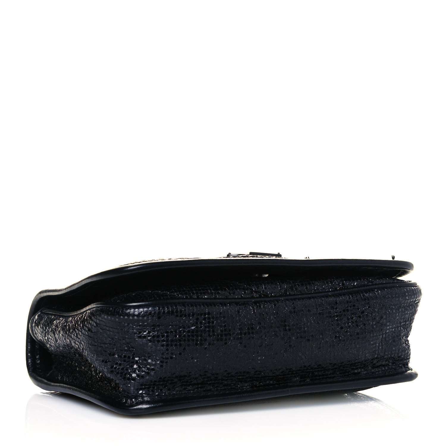 Saint Laurent Metallic Cracked Calfskin Monogram Niki Chain Wallet Black 3 of 8