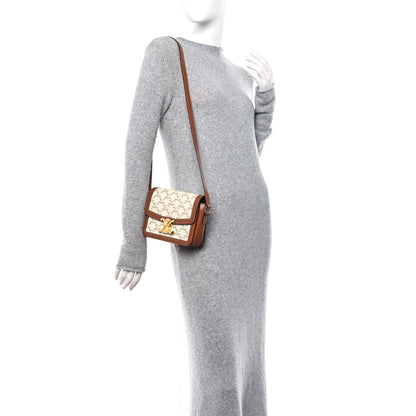 Celine Calfskin Triomphe Canvas Teen Triomphe Bag White 2 of 11