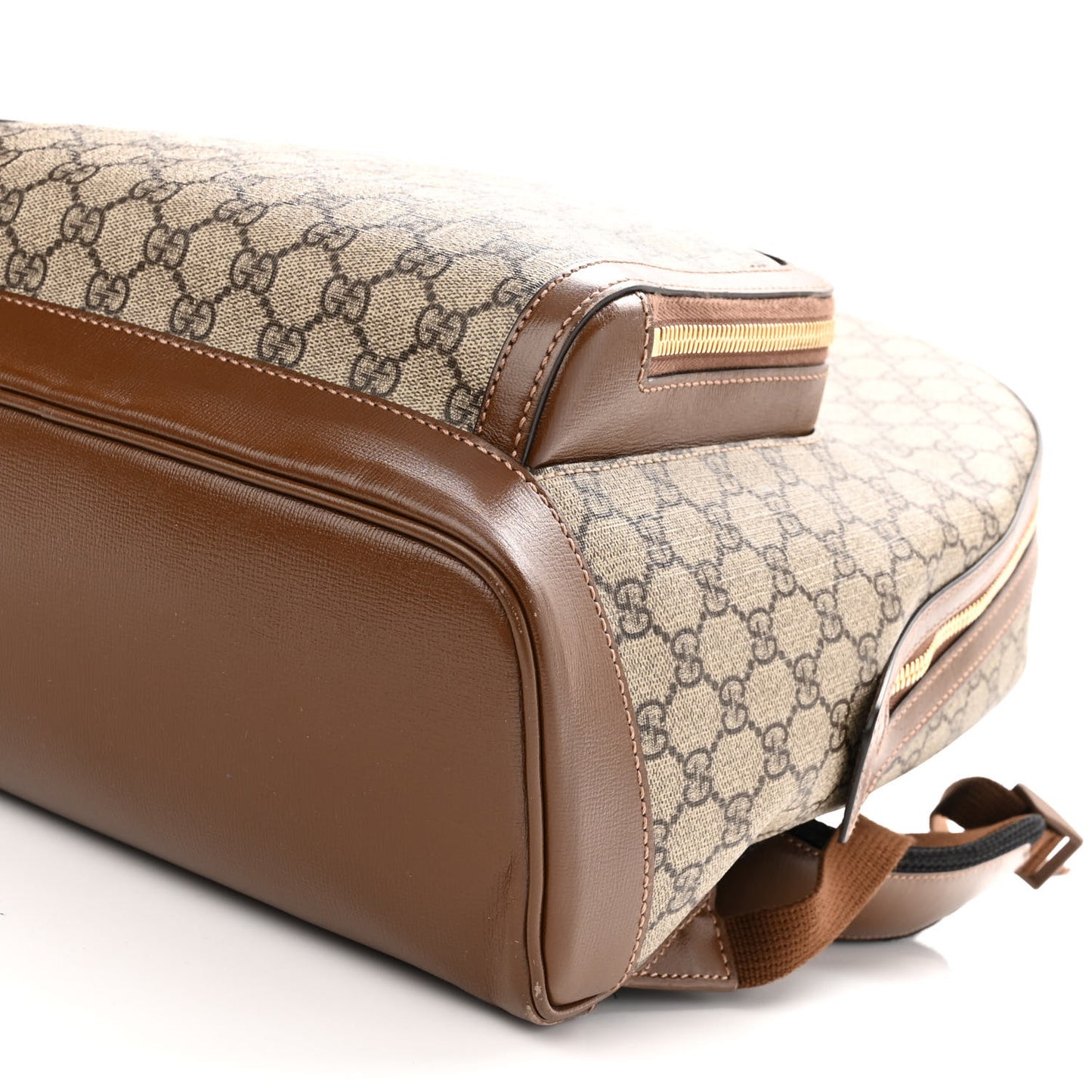 GG Supreme Monogram Textured Calfskin Retro Interlocking G Backpack Brown Beige