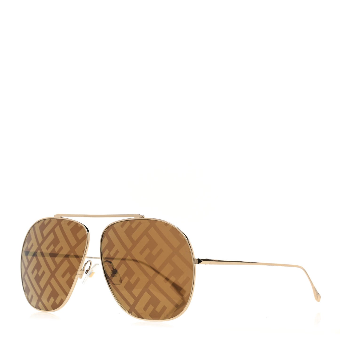 Metal Fendi Forever Aviator Sunglasses FF0407/G/S Gold
