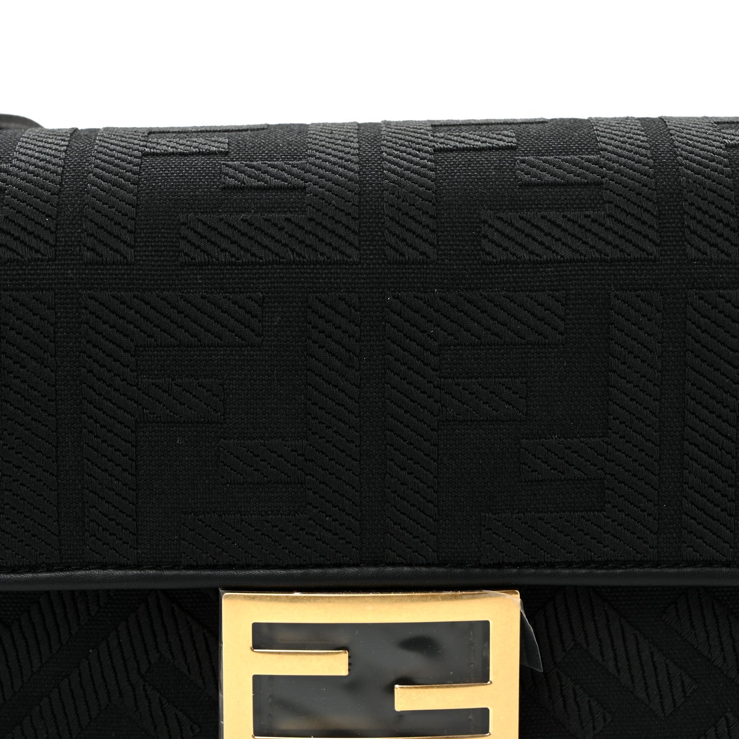 Fendi Canvas Vitello King Extra Strap FF Embroidered Baguette Black 8 of 10