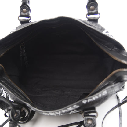 Balenciaga Agneau Classic Hardware Graffiti All Over S City Black 5 of 13